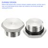 M METERXITY 2 Pack Male Plug - Thread Hexagon Head Socket Solid Pipe Fitting with Sealing Rubber Ring, Anti-Rust, Apply to Water Pipe (M20x1.5, Silver Tone)