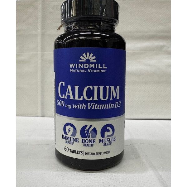 Windmill Calcium 500 mg with Vitamin D3, 60 TABLETS
