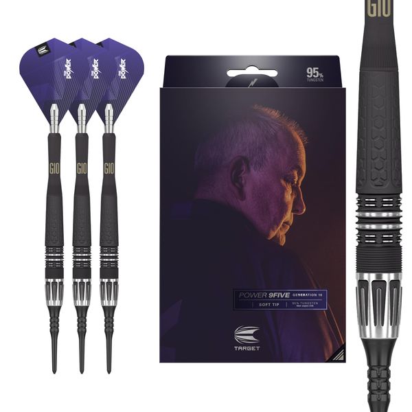 Target Darts Phil Taylor Power 9-Five Gen 10 20G 95% Wolfram Soft Tip Dart Satz