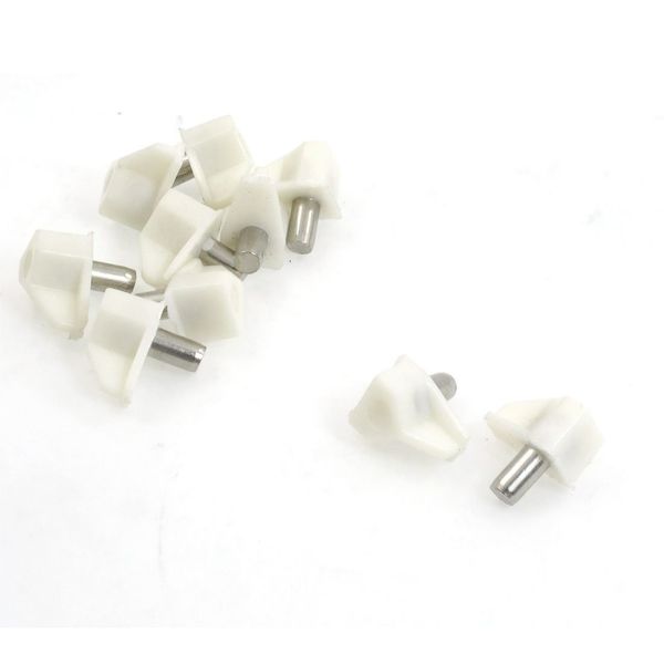 Sourcingmap 10 Pcs White Cap Metal Pin Glass Shelf Support Holder