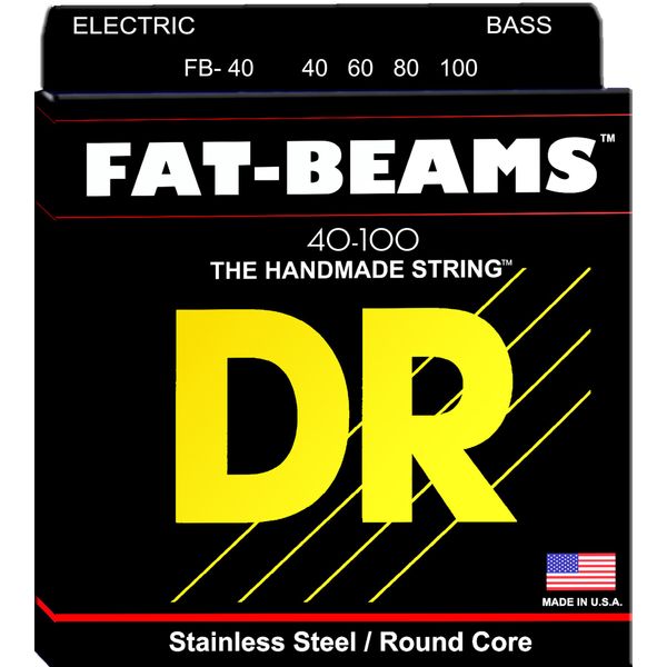 DR Strings FAT-BEAM™ - Stainless Steel Bass Strings: Light 40-100