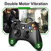 SWCTIM 2 Pack Replacement for Xbox 360 Controller Wired,Wired Controller Compatible with Xbox 360 & Slim Console and PC Windows 7/8/10,with Upgraded Joystick,Double Vibration,Black