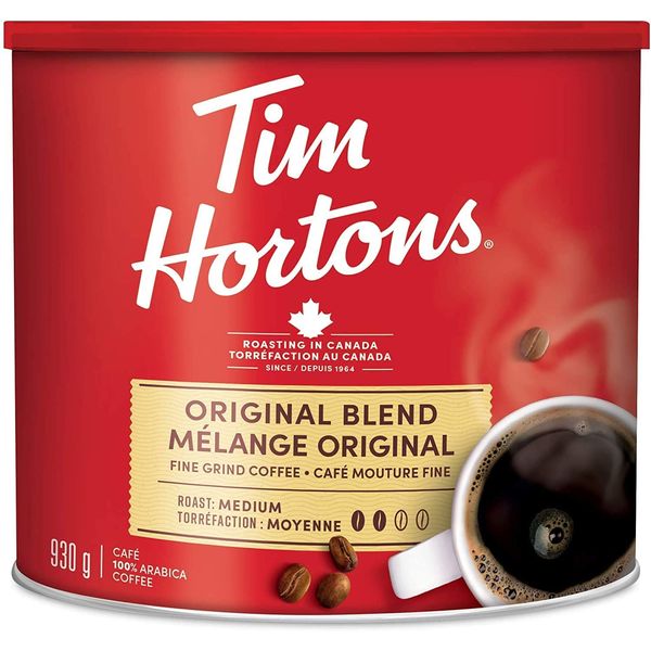 Tim Hortons,medium roast Ground Coffee Melange Original Blend 930g Direct from Canada,Red