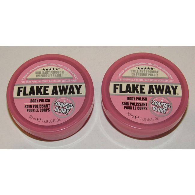 2 Soap & Glory Flake Away Body Polish 1.69 Oz 50 mL Each Travel Size