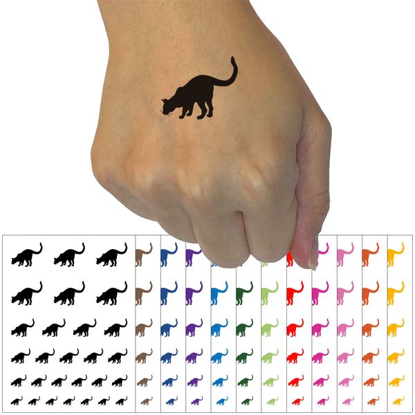 Curious Cat Solid Temporary Tattoo Water Resistant Fake Body Art Set Collection - White (One Sheet)
