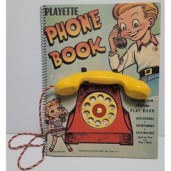 VINTAGE 1944 PLAYETTE PHONE BOOK PLAY BOOK