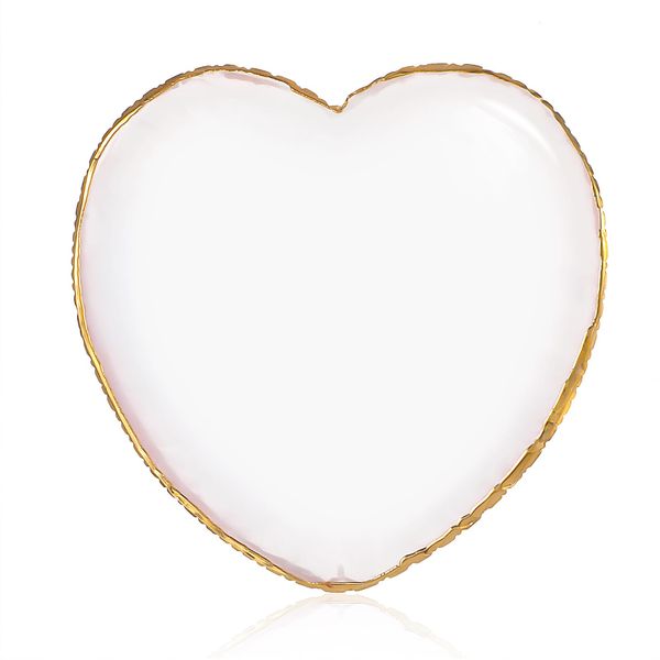 Gjinxi Resin Nail Art Palette, Makeup Palettes Nail Mixing Palette Polish Color Mixing Plate Golden Edge Heart Shaped Nail Art Display Holder Display Board Heart Shape Cosmetic Mixing Tools