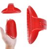 VR7 Pet Grooming Brush Mitt Bath Comb with Adjustable Hand Strap (Red)