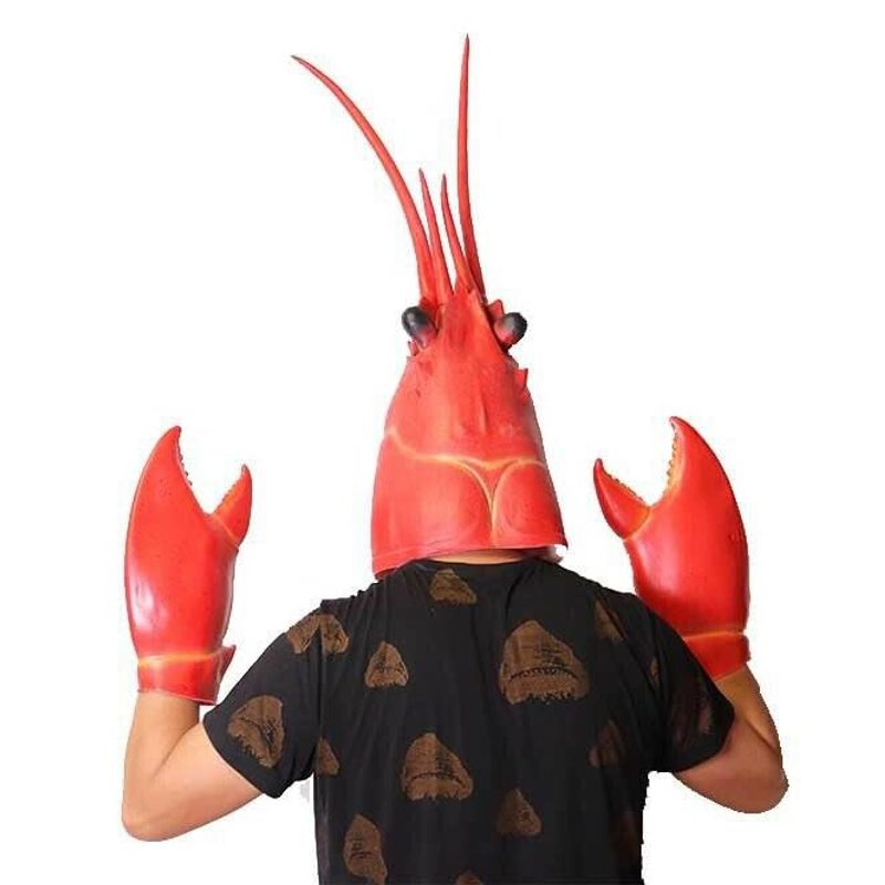 jokeshop Lobster Mask & Claws Hands Gloves Costume Accessory Halloween ...