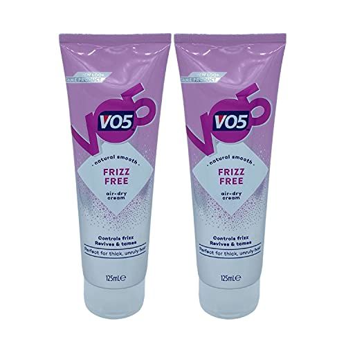 VO5 Frizz Free Air Dry Cream Controls Frizz, Revives and Tames. Pack of 2, 125ml each.