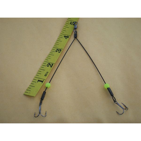 10 PCS.  QUICK STRIKE S.S. WIRE LEADER RIG/UMBRELLA RIG 2 ARMS X 4" #8 HOOK