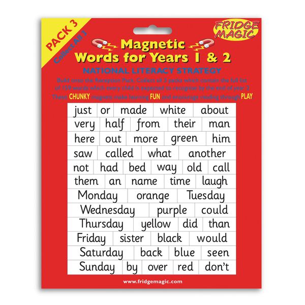 Engaging Magnetic Words for Key Stage 1 - Years 1&2 - Pack 3