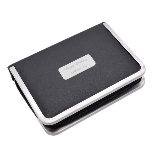Personalised Engraved Black Leatherette Complete Manicure Set