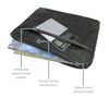 Cathedral Products A4 Canvas Document Bag with Zip and Outer Mesh Pocket - Black