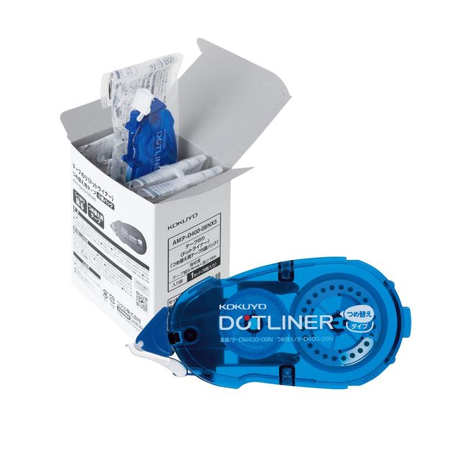 KOKUYO AMTA-D400-08NX5 DOTLINER Glue Tape Refill, Strong Adhesion, 5 Pieces, Blue