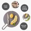 Eclipse Acacia Wood Cutting Board/Round Cutting Board with Handle (Grey, L)