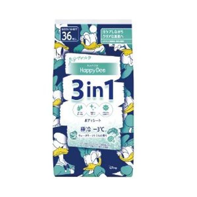 [Mandom] Happy Deo Body Sheet Ultra-Cold Watery Citrus 36 Sheets [Cosmetics]