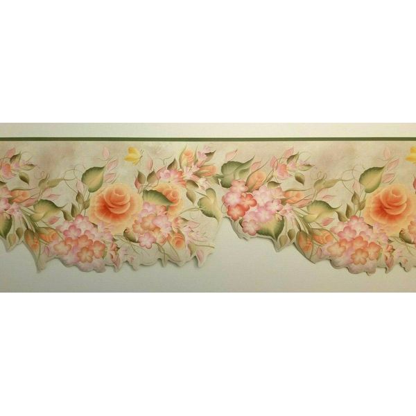 DECORATIVE FLORAL WALLPAPER BORDER by BREWSTER WALLCOVERINGS