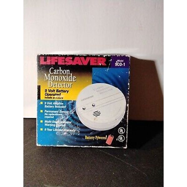 Lifesaver Carbon Monoxide Detector 9 Volt Battery Model 9CO-1