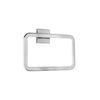 Croydex Flexi-Fix Easy to Fit Cheadle Chrome Plated Square Design Towel Ring, Silver