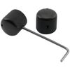 Musiclily Pro 2Pcs Black 1/4" Steel Knurled Dome Universal Guitar Control Knobs