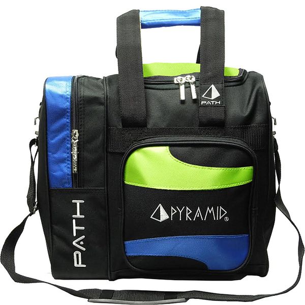 Pyramid Path Deluxe Single Tote Bowling Bag (Lime Green/Royal Blue)