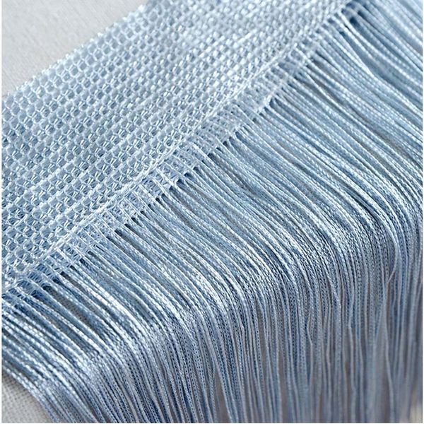 Door String Curtain, Wall Panel Fringe Window Room Divider Blind, Home Patio Bedroom Decorative Tassel Screen Ribbon Strings Strip Silver Thread Screen for Wedding Coffee Parts Party Events (Grey)