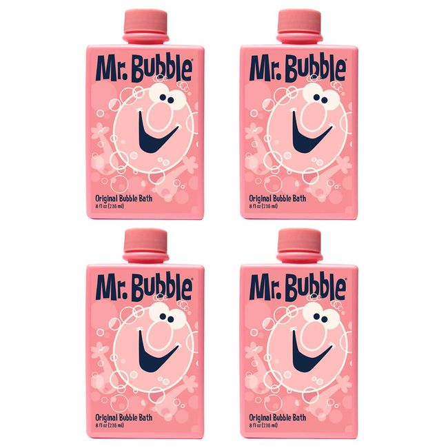 Mr. Bubble Original Bubble Bath, Bubblegum Scent, 8 oz Retro Bottle, 4-Pack