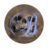 B Blue Skull Skeleton Dead Horror Initial Monogram Letter PopSockets Swappable PopGrip