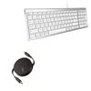 BoxWave Cable Compatible with Macally Compact Wired Keyboard - PD miniSync (240W), Retractable PD 240W Portable USB Type-C Cable - Jet Black