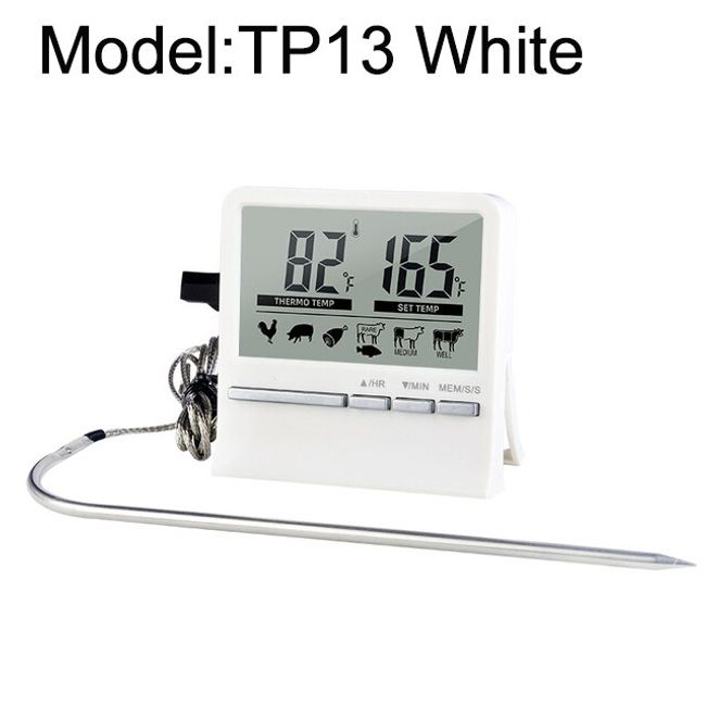 Digital Oven Thermometer Kitchen Meat Thermometeer Fahrenheit Celsius  Conversion Countdown/Timer LCD Backlight BBQ Thermometer