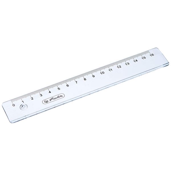 Herlitz 8700601 16 cm Transparent Plastic Ruler