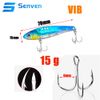 senvenelec 5pcs VIB Hard Fishing Lure, Crank Bait Kit, Metal VIB Artificial Bait, Spinner Blade, Crank Bait Kit, Spinner Blades Baits, 3D Eyes Fishing Lure Total Deep Sea Fishing