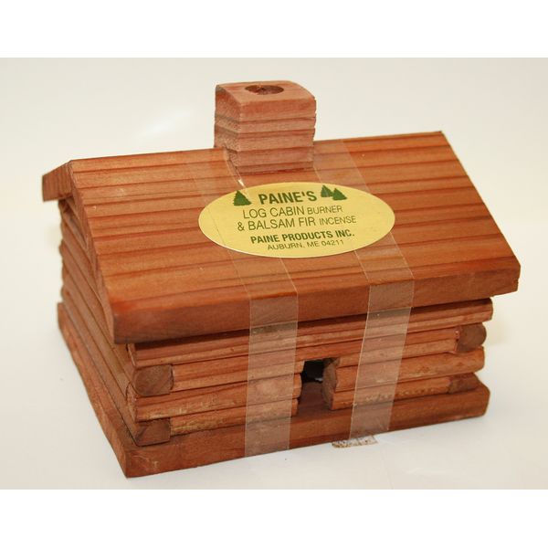 Paine's Medium Log Cabin Incense Burner Comes with 10 Balsam fir logs