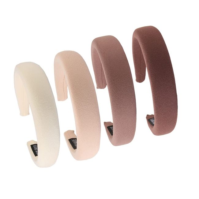 Gepolstertes Stirnband Frauen Stirnbänder Stoff Haarband Alice Band Elastisches Stirnband Damen Stirnbänder Haarzubehör für Frauen und Mädchen (4Coffee)