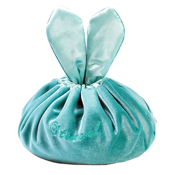 Suitcase Company GPT Drawstring Bag, Cosmetic Pouch, Rabbit Velour Style, Cosmetic Pouch, Large Capacity, Cute, Women's, Portable, Rabbit Ears, Vanity, Multi-functional, Storage, Makeup Pouch, Stylish, Travel Pouch, blue