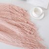 BOURINA Textured Solid Soft Sofa Throw Couch Cover Knitted Decorative Blanket,Pink, 127x228cm