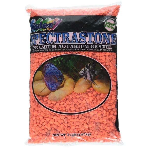 Spectrastone Permaglo Orange Aquarium Gravel for Freshwater Aquariums, 5-Pound Bag