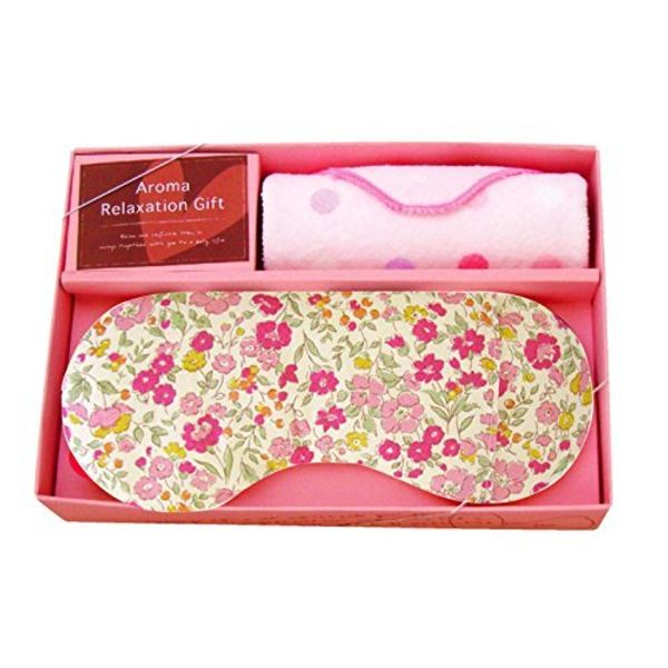 Eye Pillow Gift Set (F. Medium Flower Pattern (Rose Scent)) Hot & Ice Aroma Eye Mask, Microwave, Restful Sleep, Eye Fatigue, Relieves Eye Fatigue, Recovery, Good Sleep Goods, Thermal, Steam Travel,