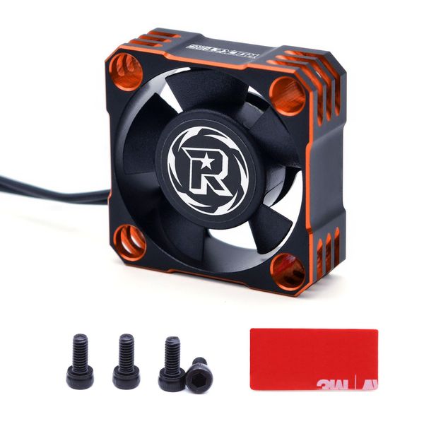 RC Motor Cooling Fan Rocket V2 28000RPM Motor Heat Sink Surpass Hobby Turbo ESC A3 Cooling Fan with XH Connect for 1/10 1/8 RC Car (Orange &Black)