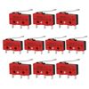 Baomain 10pcs R Type Lever Actuator Miniature Micro Switch XSS-5GL13 Black&Red