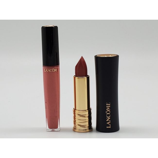 LANCOME L'ABSOLUE FULL SIZE 2 PC ROUGE LIPSTICK 274 FRENCH TEA + LIP GLOSS #213