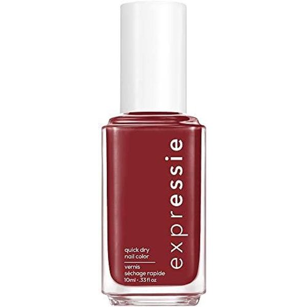 Essie expressie, Quick-Dry Nail Polish, 8-Free Vegan, Wine Red, Notifications On, 0.33 fl oz