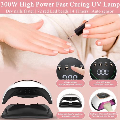 Lampada Unghie LED UV,Lampada per Unghie Con 4 Impostazioni Timer,Asciugatrice per Gel a LED per Gel per Smalto Con Sensore Automatico,Per Manicure/Pedicure Lampada Asciuga Smalto Semipermanente