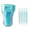 200pcs Double-Head Toothpicks Soft Plastic Oral Care Interdental Floss Cleaners Floss Picks,Braces flossers,Floss for Braces,Floss Sticks for Adults(Sky-Blue)
