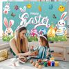 Koliphy Easter Backdrop Banner, Blue, 180 x 110cm, Easter Decorations