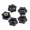 6 Pcs M6 Star Knobs – Plastic Clamping Nuts with M6 Thread for Bicycle Wheels, Jigs, and DIY Projects – Black Hand Knobs with 6mm Nut