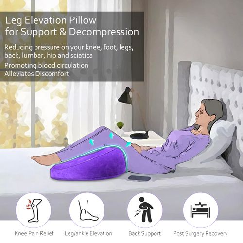 Leg Elevating Pillow - Heart Shape, Leg Elevation Pillows for Swelling Blood Circulation, Inflatable Wedge Pillow for Traveling, Wedge Pillow for Legs Foot Pain Relief Acid Reflux, Easy Carry Storage