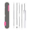 Rnitle Blackhead Remover Tool,Pimple Whitehead Acne Comedone Extractor Tool Set Stainless Steel with Transparent Box for all Skin Types