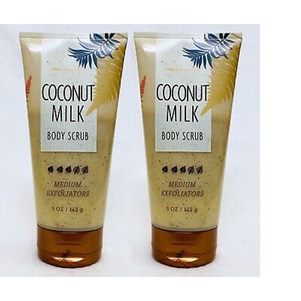 2 Bath & Body Works COCONUT MILK Body Scrub Medium Exfoliators 5 oz